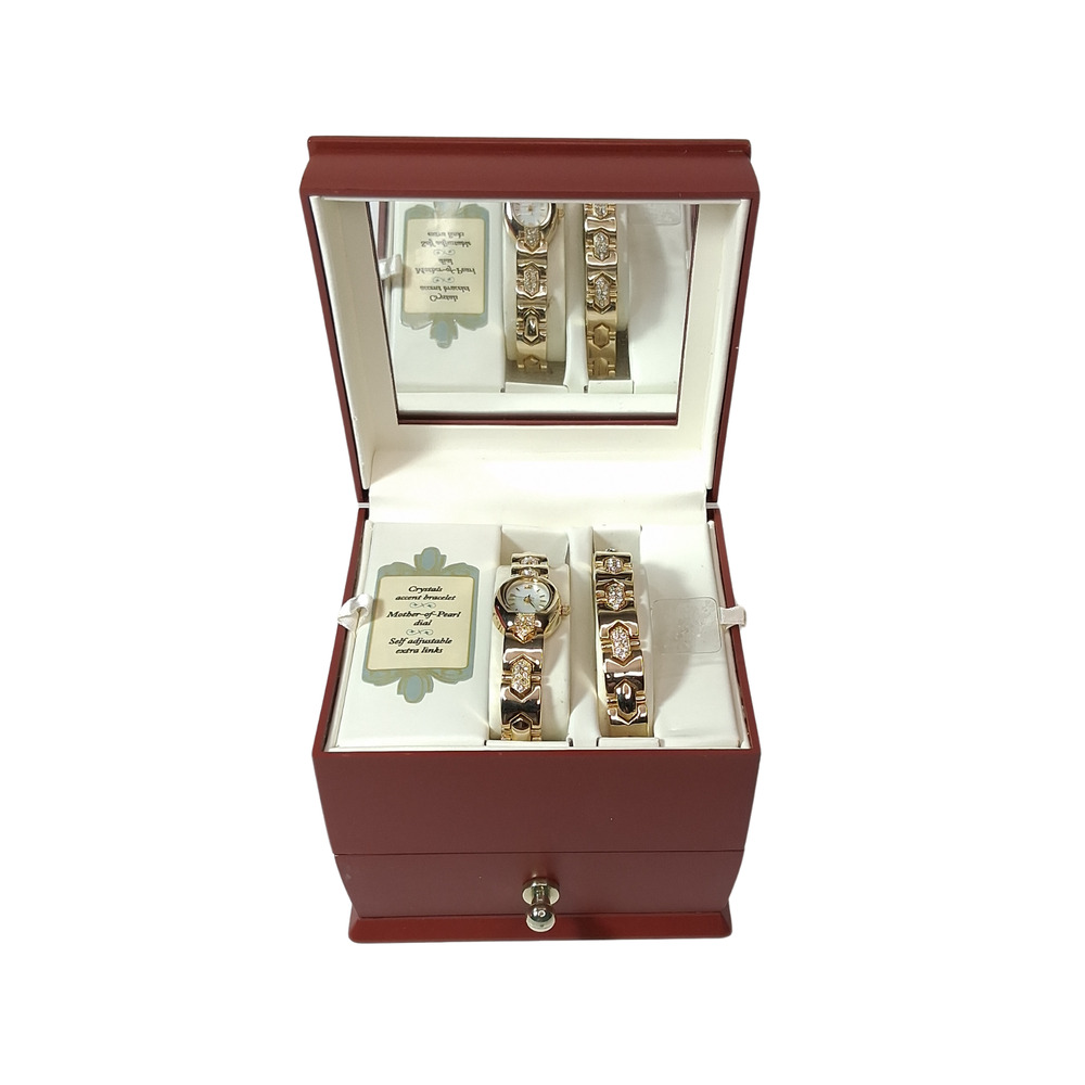 Christian Benet Couture Women's Watch & Crystal Accent Bracelet Set In Case